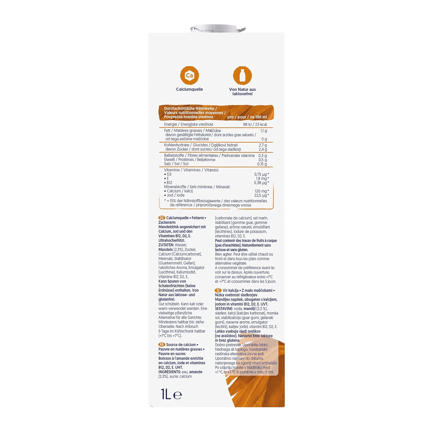 Alpro Mandeldrink Sin Azúcar - Fuente De Calcio Y Vitaminas