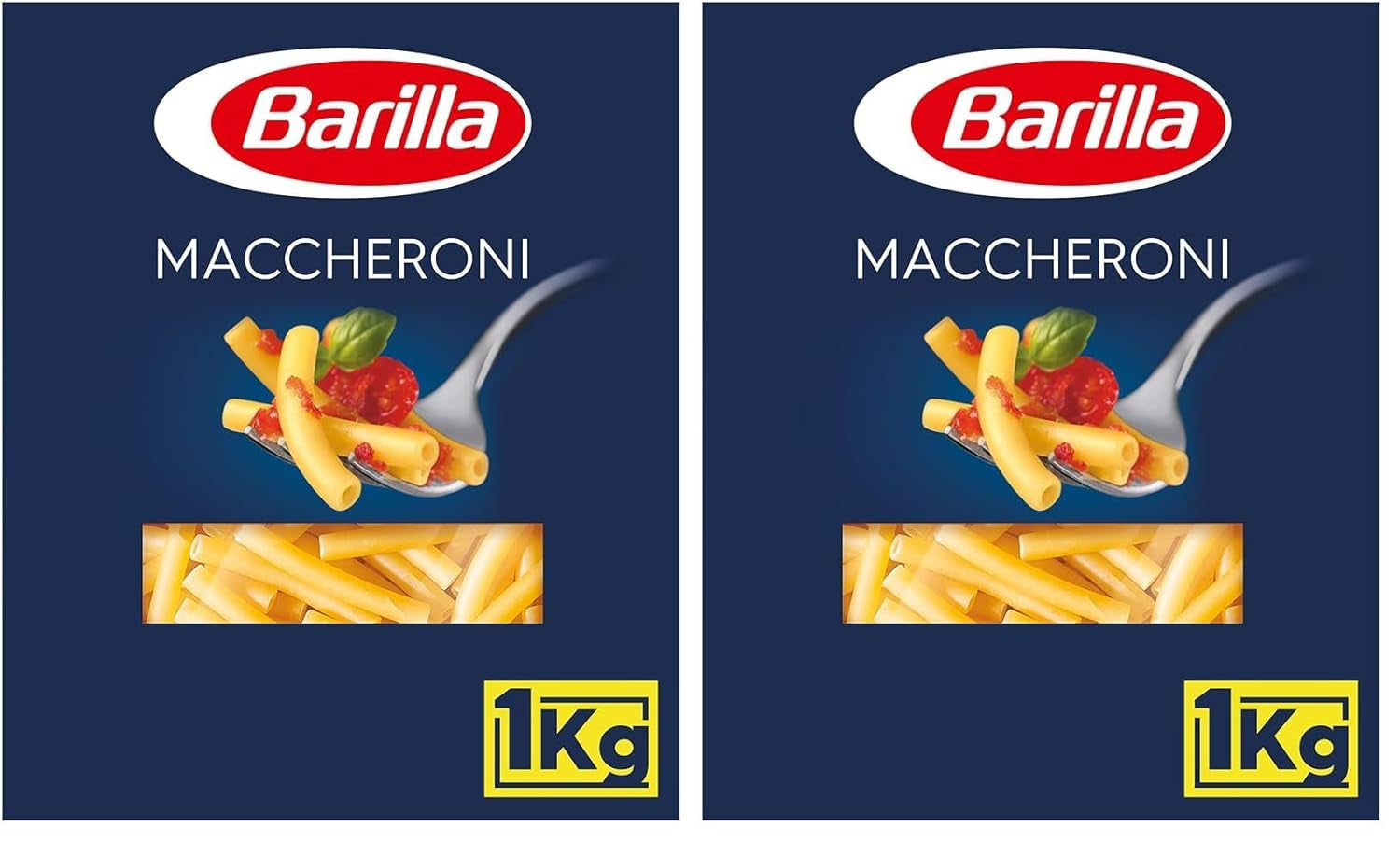 Pasta de trigo duro Barilla Maccheroni n. 44 – Paquete de 1 (1x1kg)