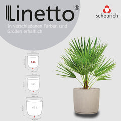 Scheurich Linetto 30, jardinieră/ghiveci/jardină, rotundă, culoare: nisip, fabricată din plastic reciclat, garanție 10 ani, pentru uz exterior