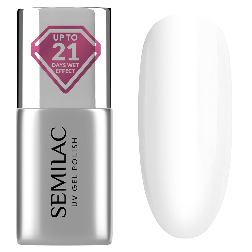 Semilac Top Coat Esmalte de Uñas 7ml, Innovador, UV/LED, Esmalte de Uñas Híbrido, Acabado Brillante, Protege, Transparente