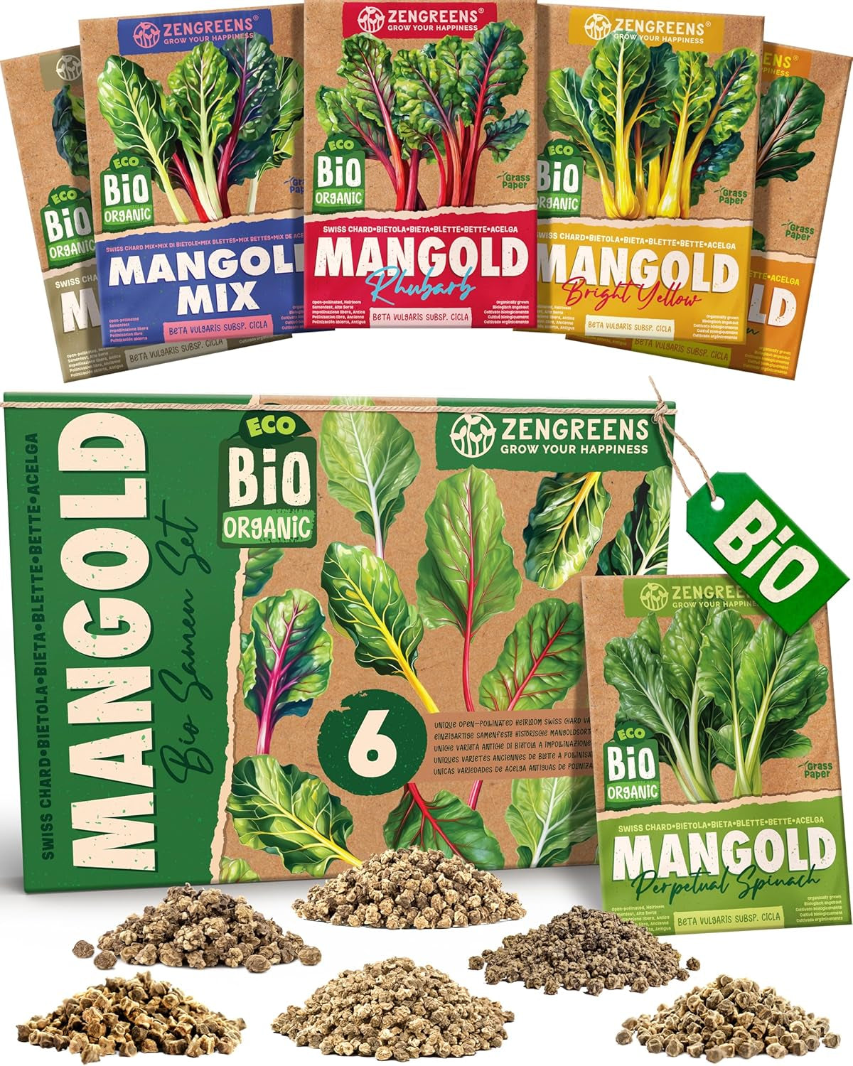 Semillas de Albahaca Orgánicas en un Juego de 6 - 6 Semillas de Albahaca para un fácil Cultivo en el jardín, balcón o Cama elevada - Semillas de Plantas - Plántulas