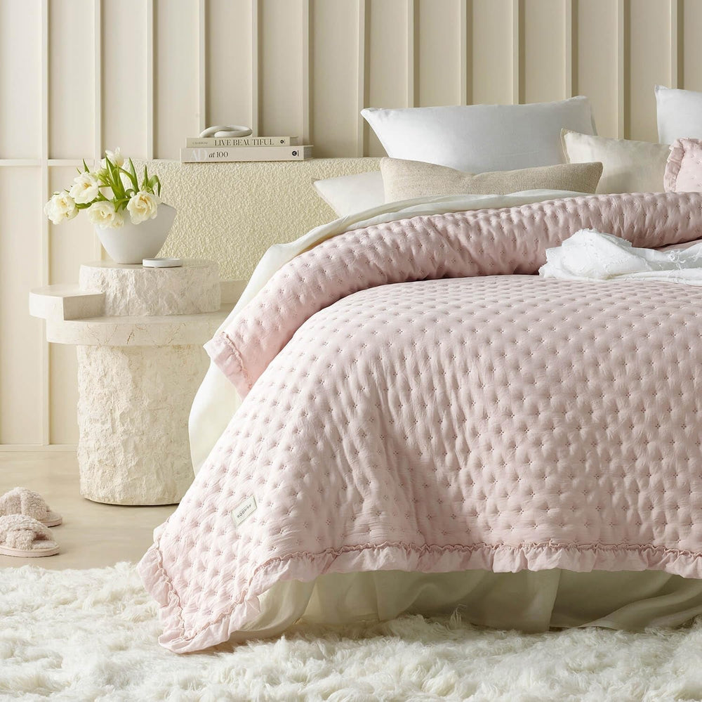 Molly Elegante colcha en rosa empolvado 170 X 210 cm Colcha versátil como colcha o sofá Manta para cama y sofá Estilo manta Ideal como colcha Camas y mantas Besuche den ROOM99-Store Rosa empolvado 170X210