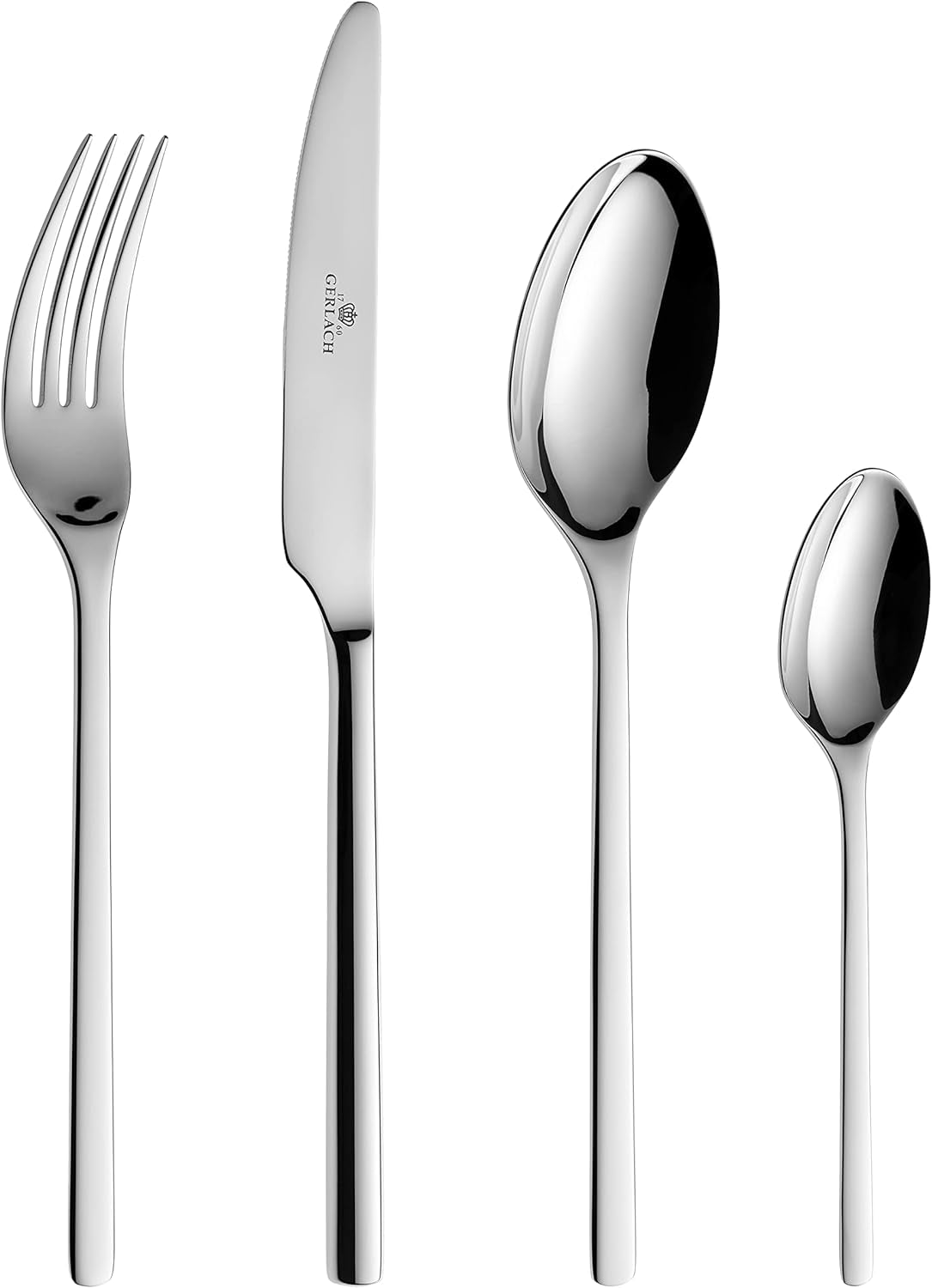 Gerlach Modern Besteck-Set Für 6 Personen Spülmaschinenfest Essbeteck Aus Edelstahl Elegantes Besteck Mit Messer Gabel Löffel Und Teelöffel Tafelbesteck Rostfrei 24 Stk Naty Shop Besteckset Glänzend 24 Stück Im Karton