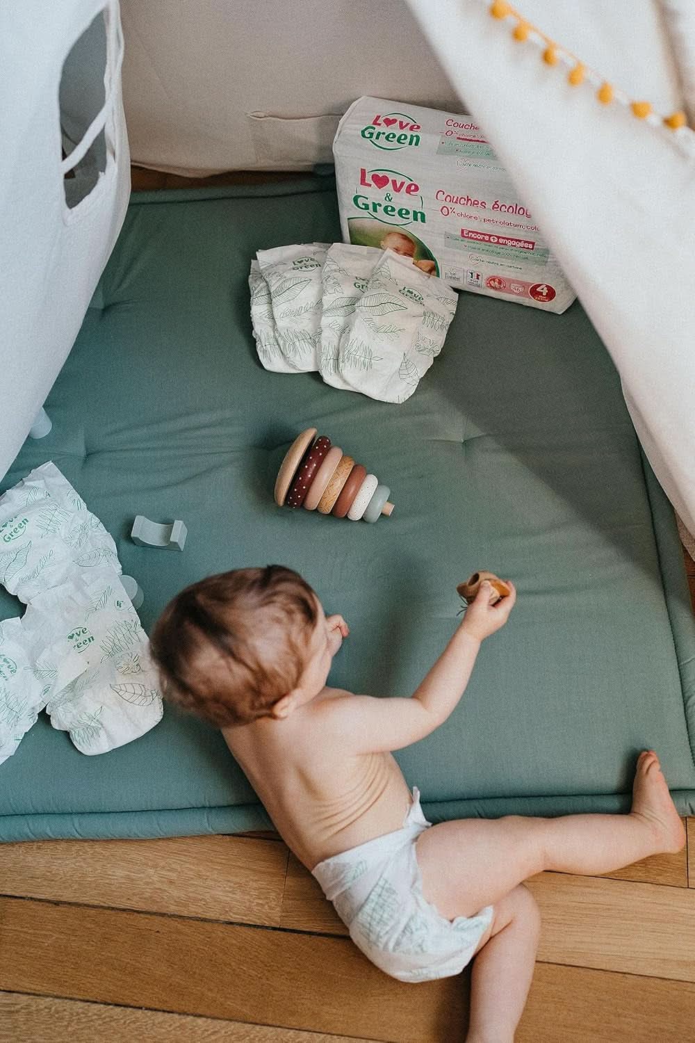 Love&Green, pañales sin cloro, paquete para 1 mes, talla 4 Madre e Hijo Naty Shop