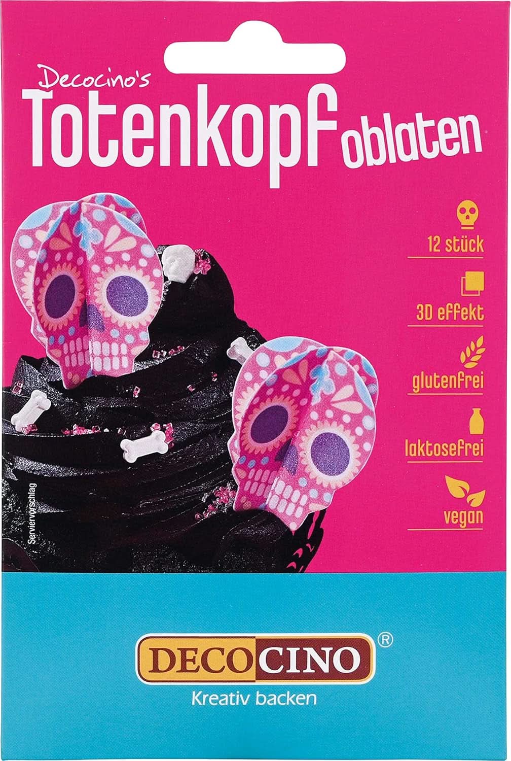 DECOCINO Gofres comestibles para Halloween en forma de telarañas con efecto 3D, 12 piezas Sprinkles Naty Shop Calaveras