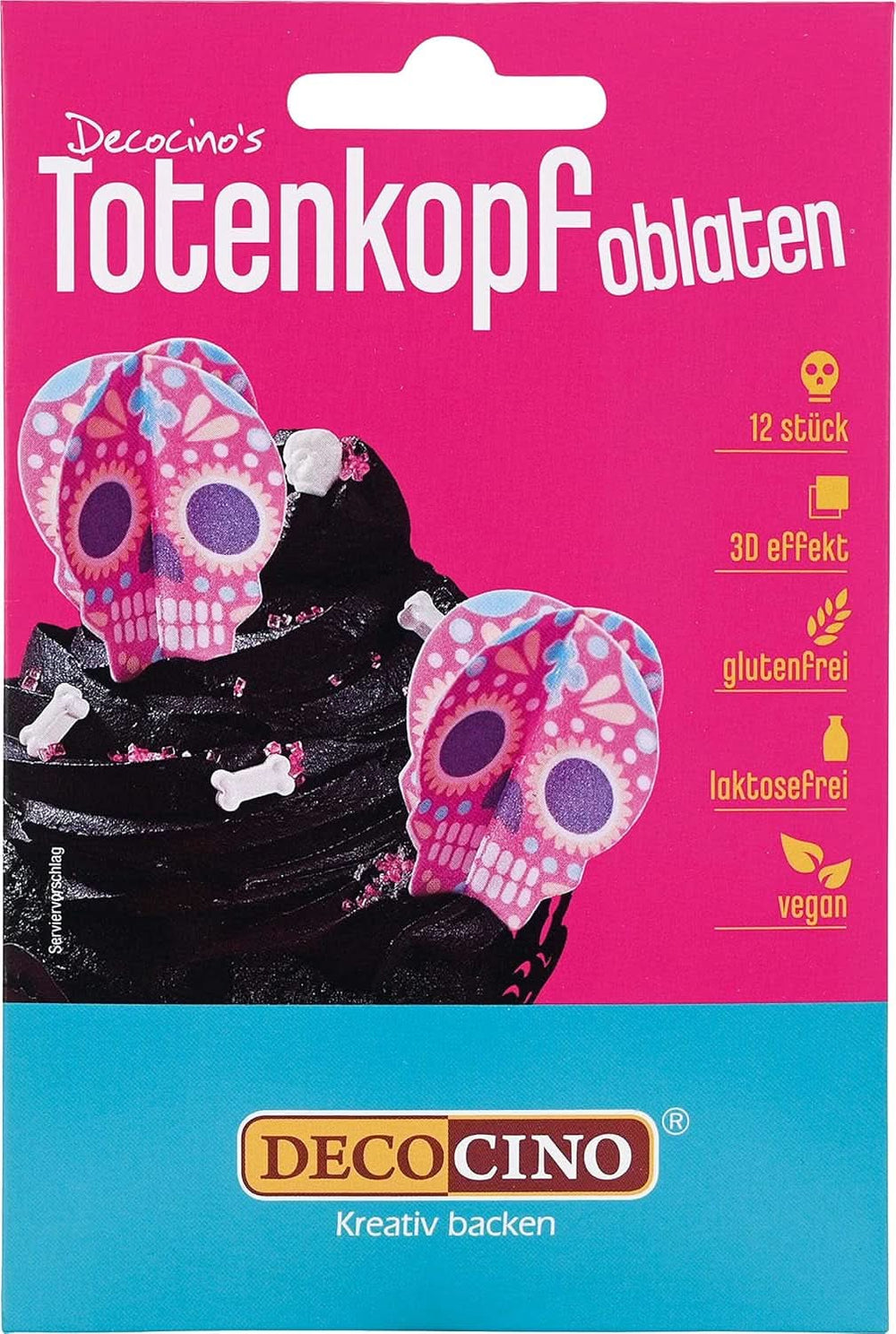 DECOCINO Gofres comestibles para Halloween en forma de telarañas con efecto 3D, 12 piezas Sprinkles Naty Shop Calaveras