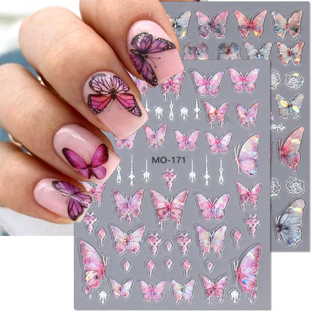 5D în relief fluture unghii autocolante autoadezive fluturi decorare unghii autocolante aurora fluture unghii arta autocolante accesorii unghii design fluture unghii autocolante nail art autocolante