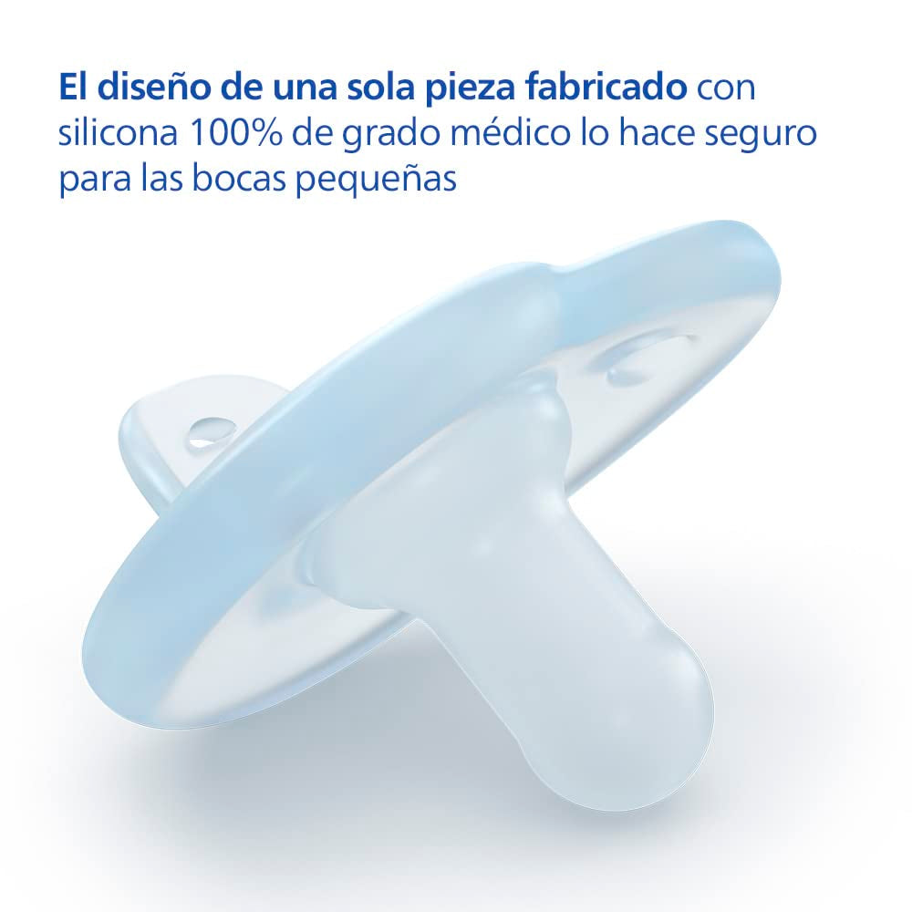 Philips AVENT Soothie – suzetă fără BPA pentru bebeluși cu vârsta cuprinsă între 0 și 6 luni, albastră/albastru deschis (model SCF099/21)