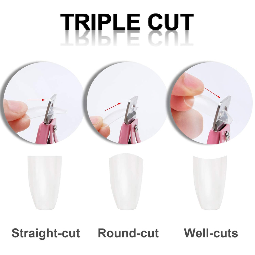 MWOOT 3 bucăți unghii false clește acrilic unghii clește, oțel inoxidabil unghii vârfuri tăietor trimmer manichiură instrument pentru unghii acrilice cu gel artificial