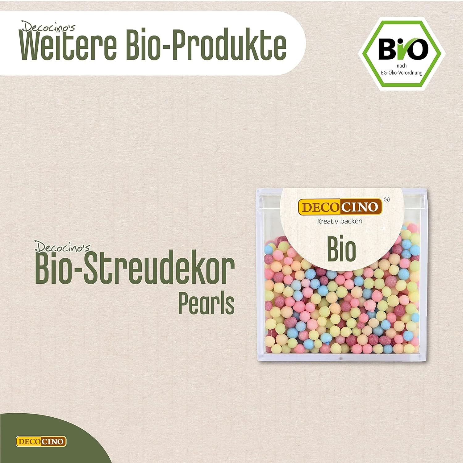 DECOCINO Sprinkles de zahăr vegan din dextroză de calitate organică, 60 grame Sprinkles Naty Shop