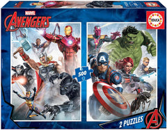 Educa - Puzzle 500 piezas para adultos | Puzzle Marvel Avengers 2 X 500 piezas para adultos y niños a partir de 11 años, superhéroes, set de puzzle (17994) Puzzle Naty Shop 2 X 500 piezas