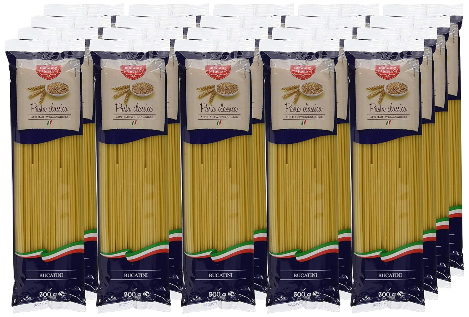Pasta Bucatini - Macarrones, paquete de 20 (20 x 500 g)