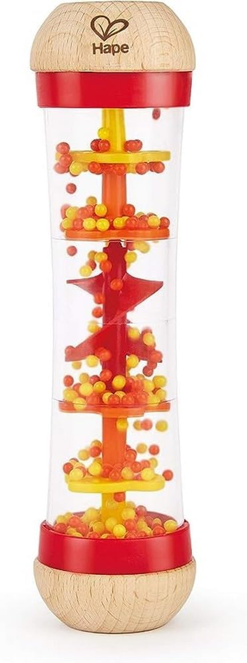 Hape rainmaker | mini jucărie muzicală cu clopoței din lemn, albastru Jucarii Bebe Naty Shop Roșu