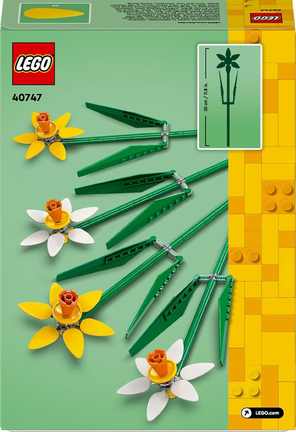 Narcisos LEGO Botanicals - Regalos de Pascua para niñas y niños - Flores artificiales para niños - Ramo de flores como decoración de la habitación o la oficina - Regalo para mujeres - 40747 Juegos de construcción Besuche den LEGO-Store