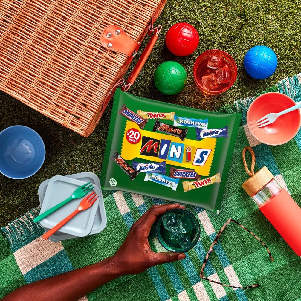 Mini paquete a granel de chocolate mixto, 20 mini snacks de chocolate (Mars, Snickers, Bounty, Twix, Milky Way), como caramelo, regalo de chocolate, caja de caramelos, 400 g