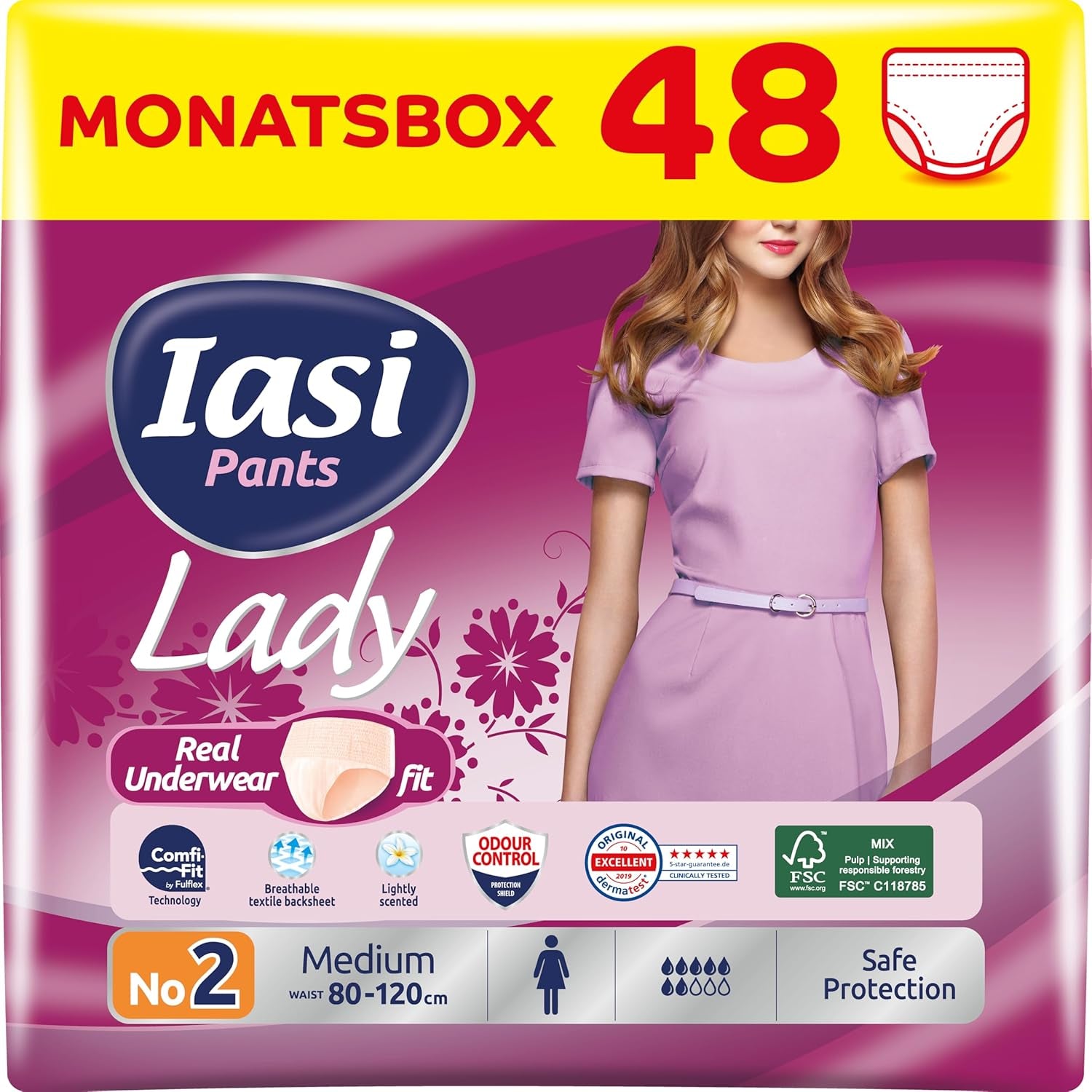 LADY Pants 48 Pantalones Desechables para Incontinencia Urinaria Absorbencia Talla Grande S para Mujer 48 Piezas