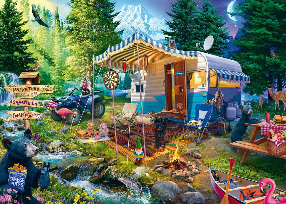 Schmidt Spiele 58575 Jeff Haynie, Cu caravana în munți, puzzle jigsaw 1000 piese Puzzle Naty Shop