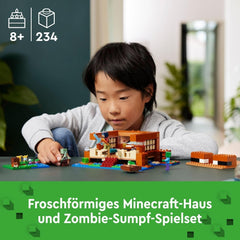 LEGO Minecraft La Casa de la Rana, casa de juguete con figuras que incluyen zombi, limo y hombre que se ahoga, además de accesorios como bote de juguete y banco de trabajo, regalo para niños y niñas a partir de 8 años 21256 Juegos de construcción Besuche den LEGO-Store