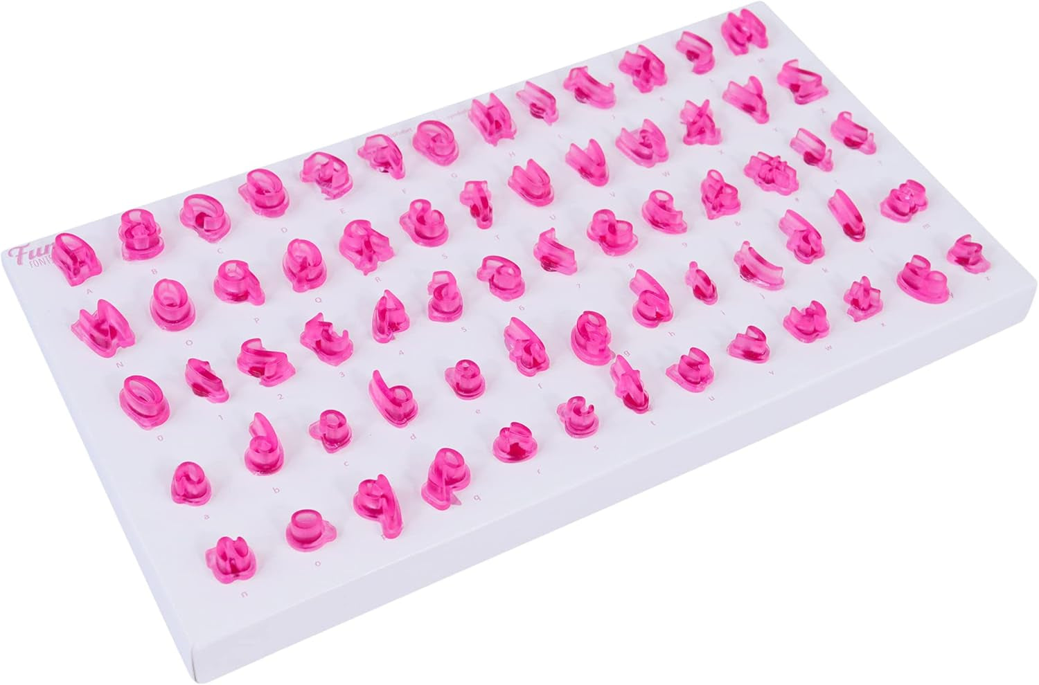 FF60 Fun Fonts-Juego de estampados para cupcakes y galletas para diseño de pasteles, 66 piezas, colección 3, plástico