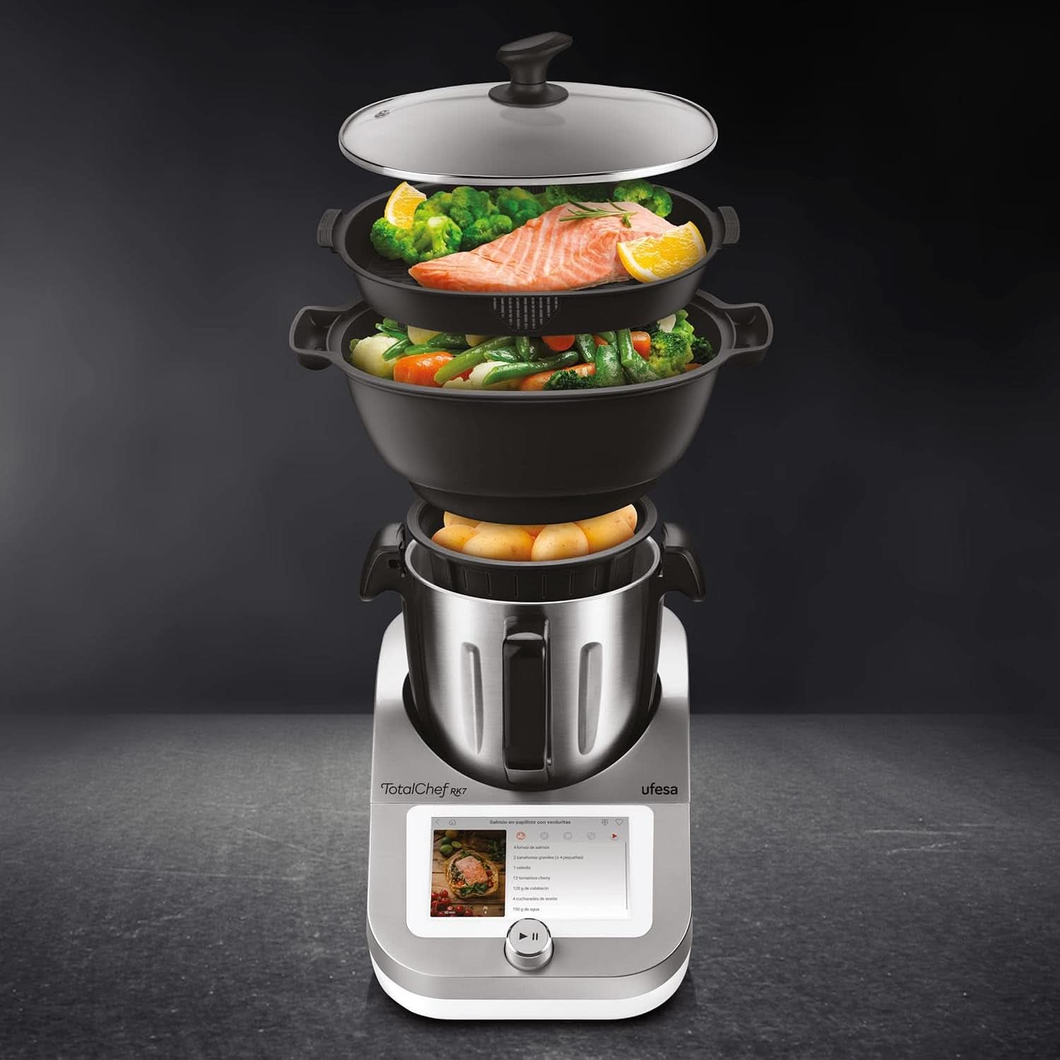 Ufesa Totalchef RK7, robot de cocina multifuncional con función cocción, WLAN, 30 funciones Naty Shop