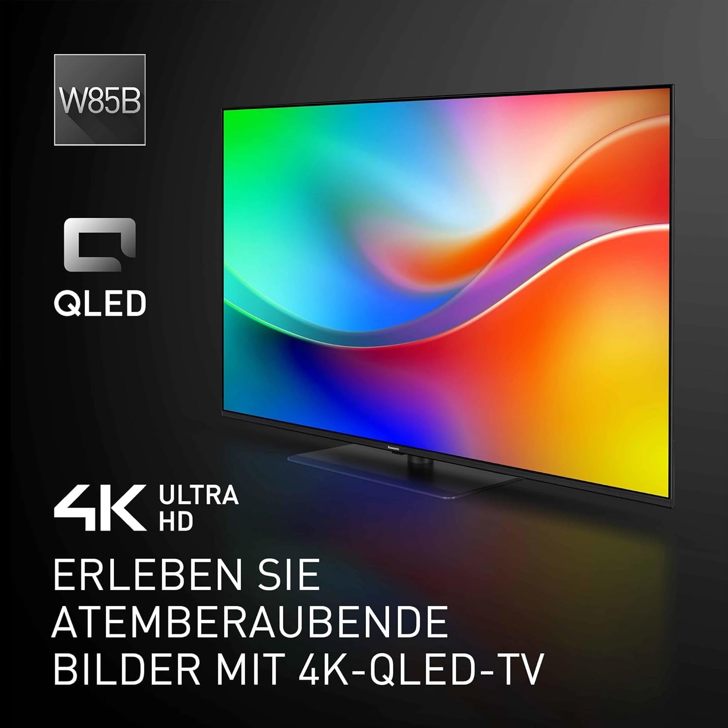 Televizor Panasonic Premium TV-50W85BEZ, seria W85B, 50 inch, televizor inteligent QLED 4K Ultra HD, 2025, 120 Hz, Fire TV, Dolby Vision și Atmos, mod Joc Extrem, Alexa, asistență Apple, Bluetooth, negru