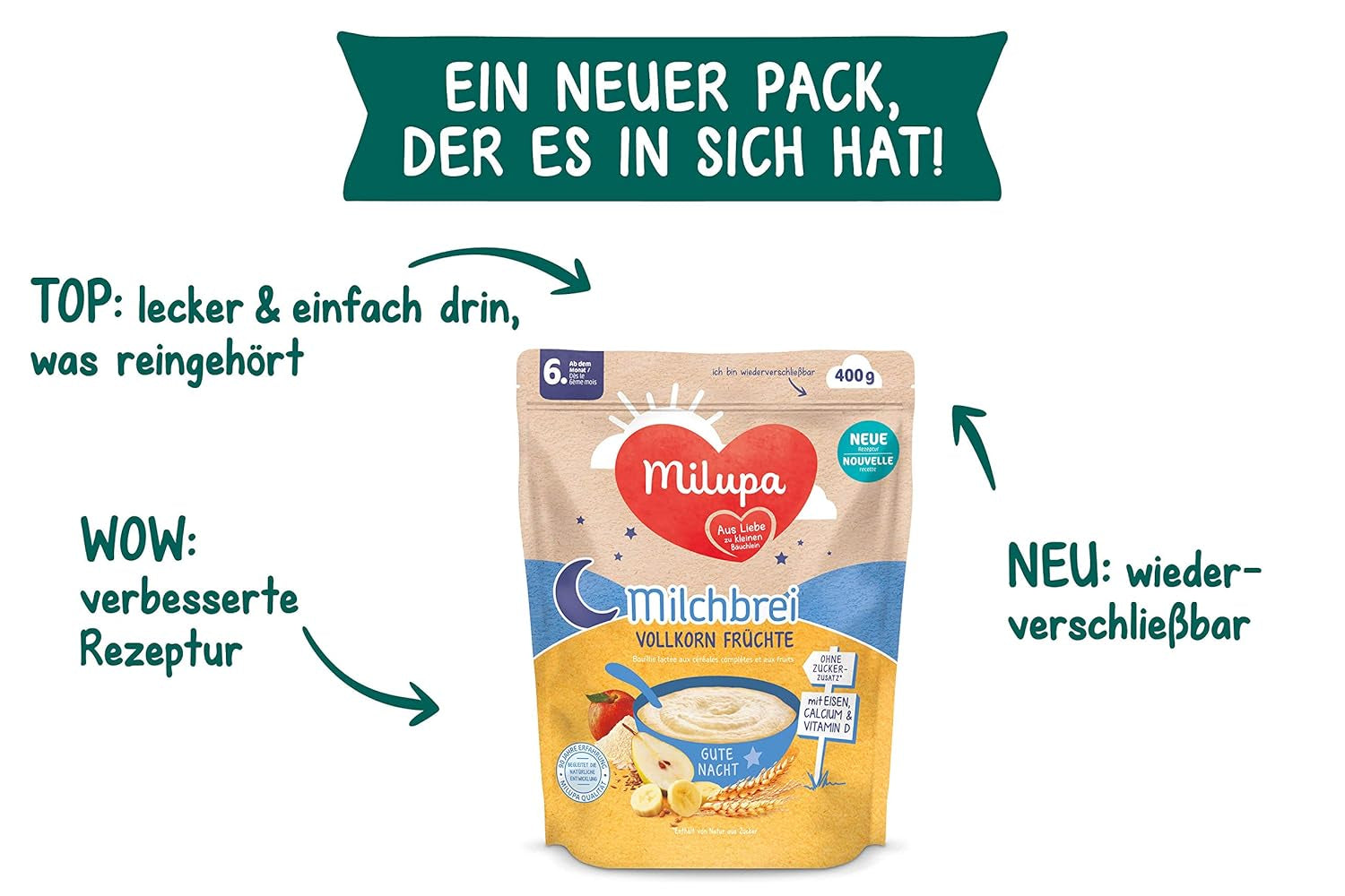 Galleta de Mantequilla y Gachas de Leche Milupa - Gachas para niños sin aceite de palma Madre e Hijo Naty Shop