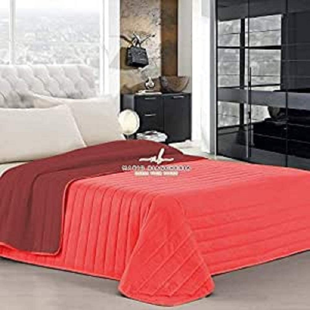 PETTI Artigiani Italiani - Cubrecama individual, colcha de doble cara, colcha de muelles, azul medianoche, blanco, 100% Made in Italy