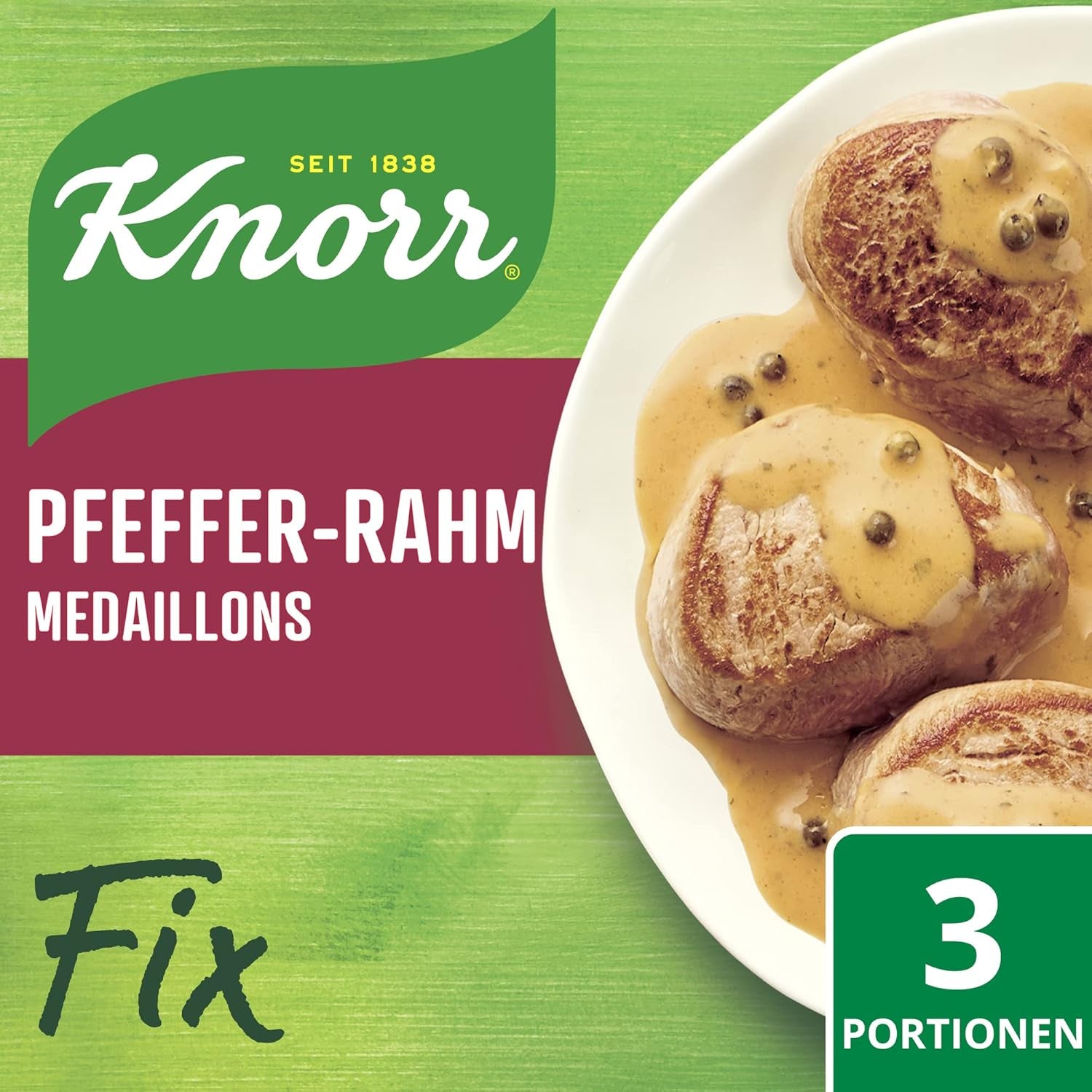 Medallones Knorr Fix Pfeffer-Rahm 3 porciones (1 x 35 g) | 35 gramos (1 paquete)