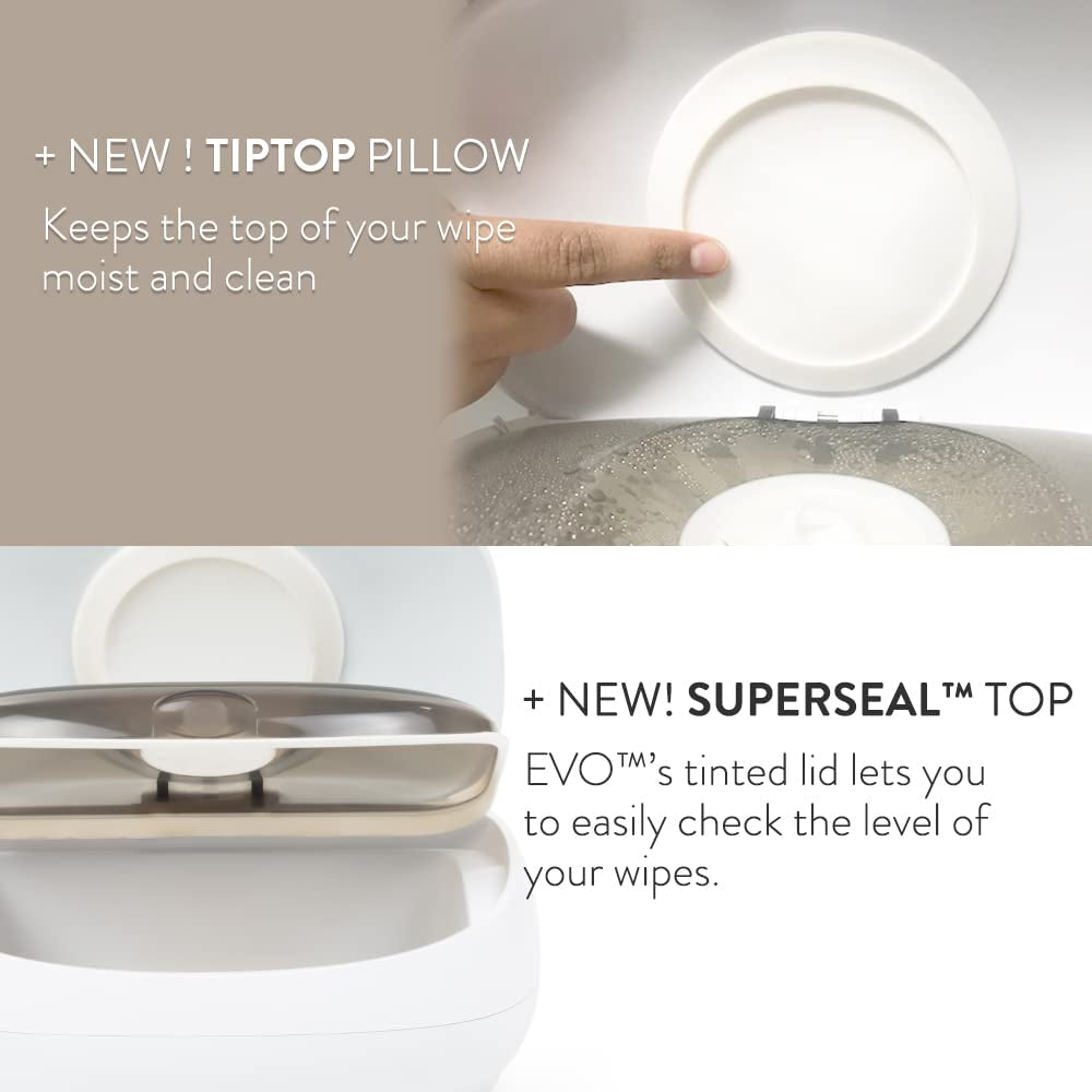 Prince Lionheart EVO Calentador de toallitas húmedas desechables para bebé con sistema Ever-Fresh de luz nocturna cálida (adaptadores de la UE) 1 pieza (paquete de 1)