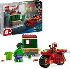 LEGO Marvel Iron Man con Bicicleta y Hulk, Juguete de Construcción de Superhéroe para Niños, Set de Colección de Bicicletas y Minifiguras, Regalo para Niñas y Niños de 4 Años 76287 Juegos de Construcción Besuche den LEGO-Store Default Title