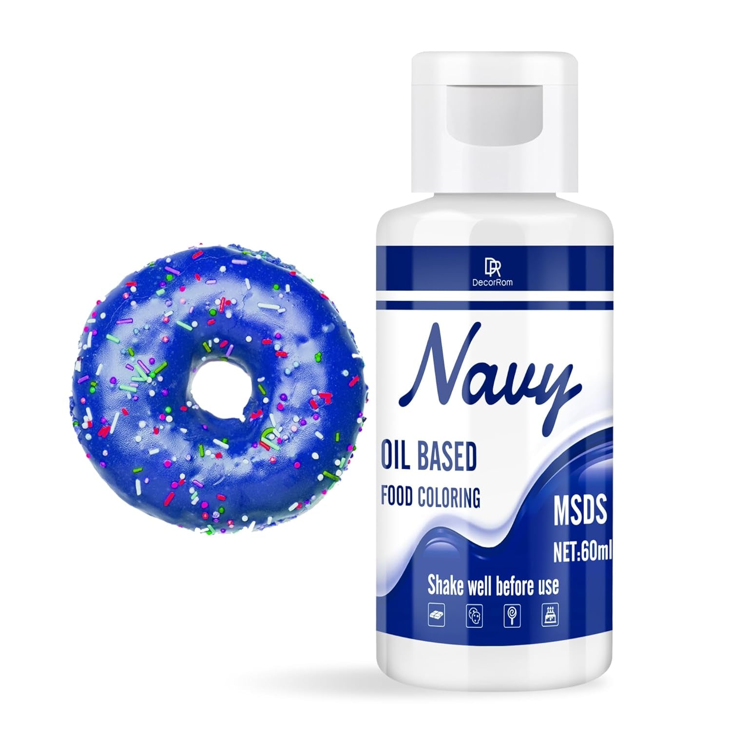 Fettlösliche Lebensmittelfarbe Für Schokolade - 60Ml Ölbasis Lebensmittelfarben Für Fondant, Torten Dekoration, Backen - Flüssige Food Coloring Für Kakaobutter, Buttercream, Kuchen (Schwarz) Naty Shop Marine