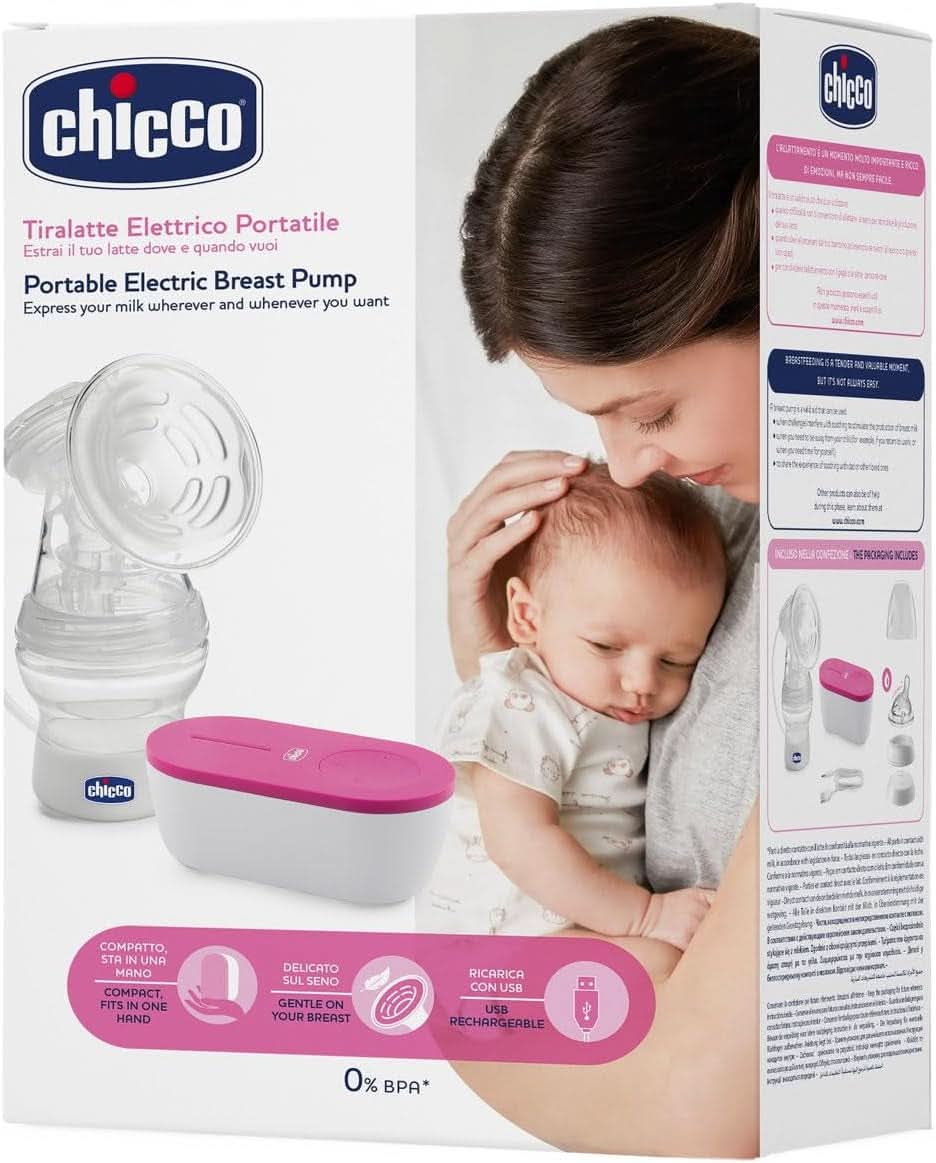 Chicco, Sacaleches eléctrico portátil, 5 niveles de intensidad, 150 ml Alimentación y Accesorios Lactancia Tienda Bebe Naty