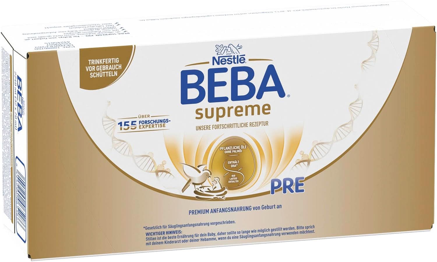 BEBA SUPREME PRE Leche inicial lista para tomar desde el nacimiento, papilla con DHA, solo lactosa, sin aceite de palma, pack de 8 (8 x 200 ml) Madre e Hijo Naty Shop Beba Supreme Pre 32 x 70 ml