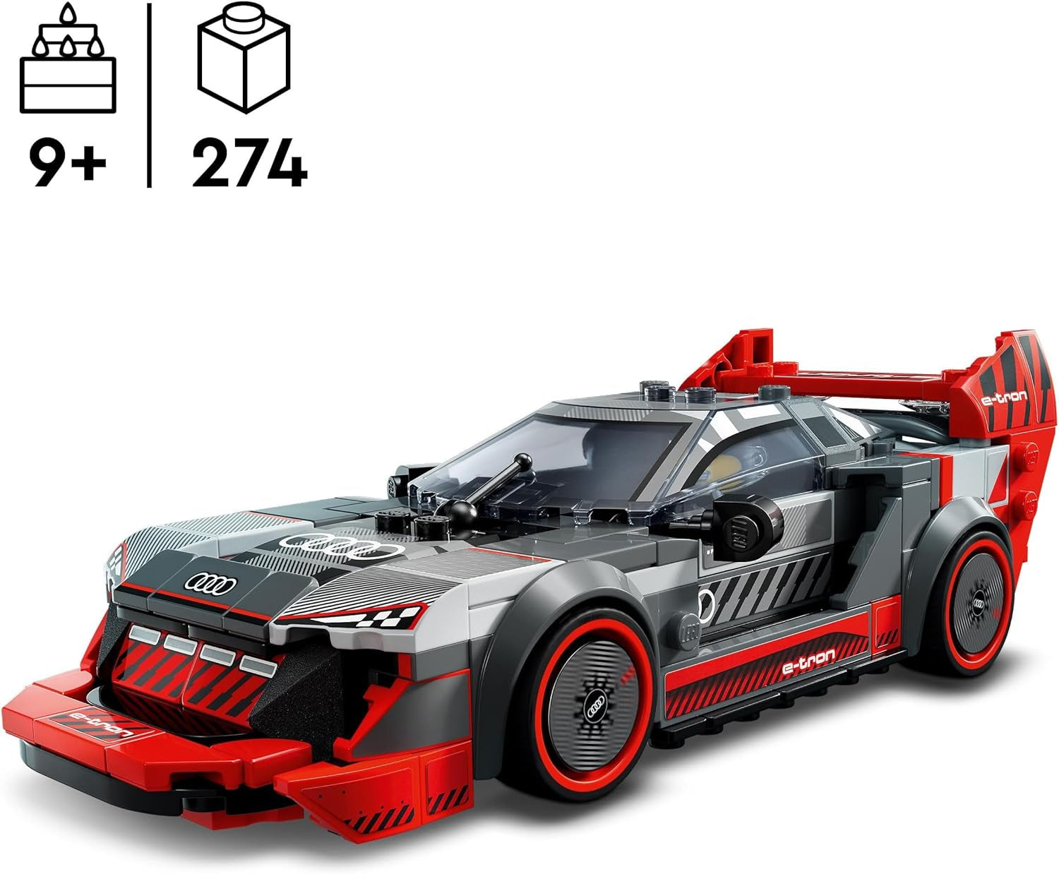 LEGO Speed Champions Juego de coches de carreras Audi S1 E-Tron Quattro con juguetes para construir, jugar y exhibir, modelo de coche para niños, regalo para niños y niñas de 9 años 76921 Juegos de construcción Besuche den LEGO-Store