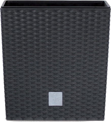 Ghiveci pătrat Prosperplast cu aspect de ratan, seria Rato, antracit, volum 64 L, negru, 39 x 39 x 40,5 cm, DRTS400L-S433