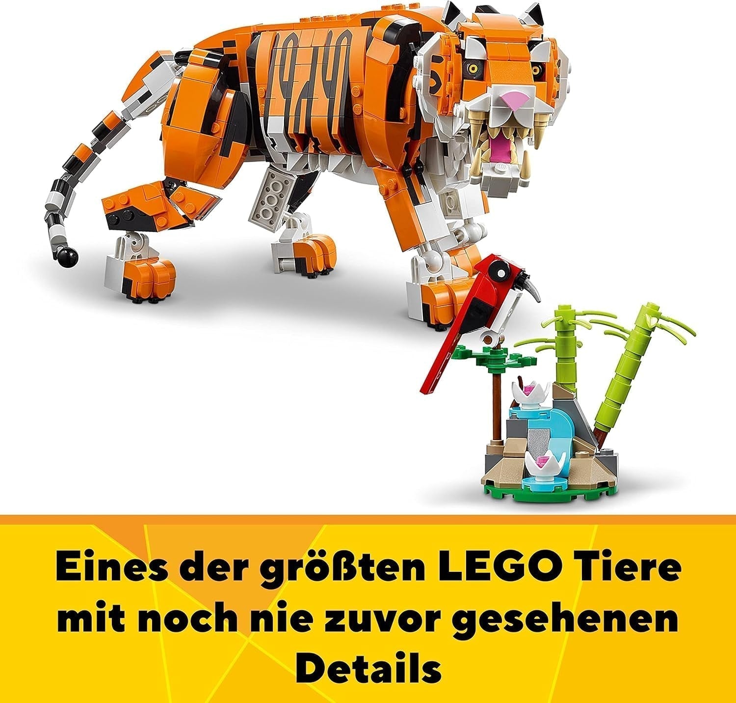 LEGO 31129 Creator Majestic Tigre, Panda o Pez Juego de figuras de animales 3 en 1 Juguete para niños Niños y niñas Juegos de construcción de juguetes de construcción de animales Besuche den LEGO-Store