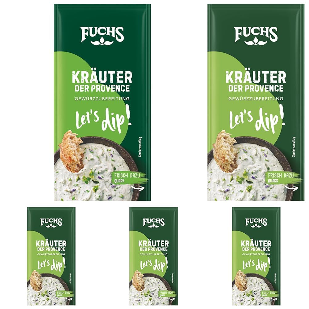 Fuchs Gewürze - ¡Vamos a sumergirnos! Kräuter der Provence Gewürzzubereitung, Gewürz für Kräuterquarkdip, 7,5 g en la bolsa
