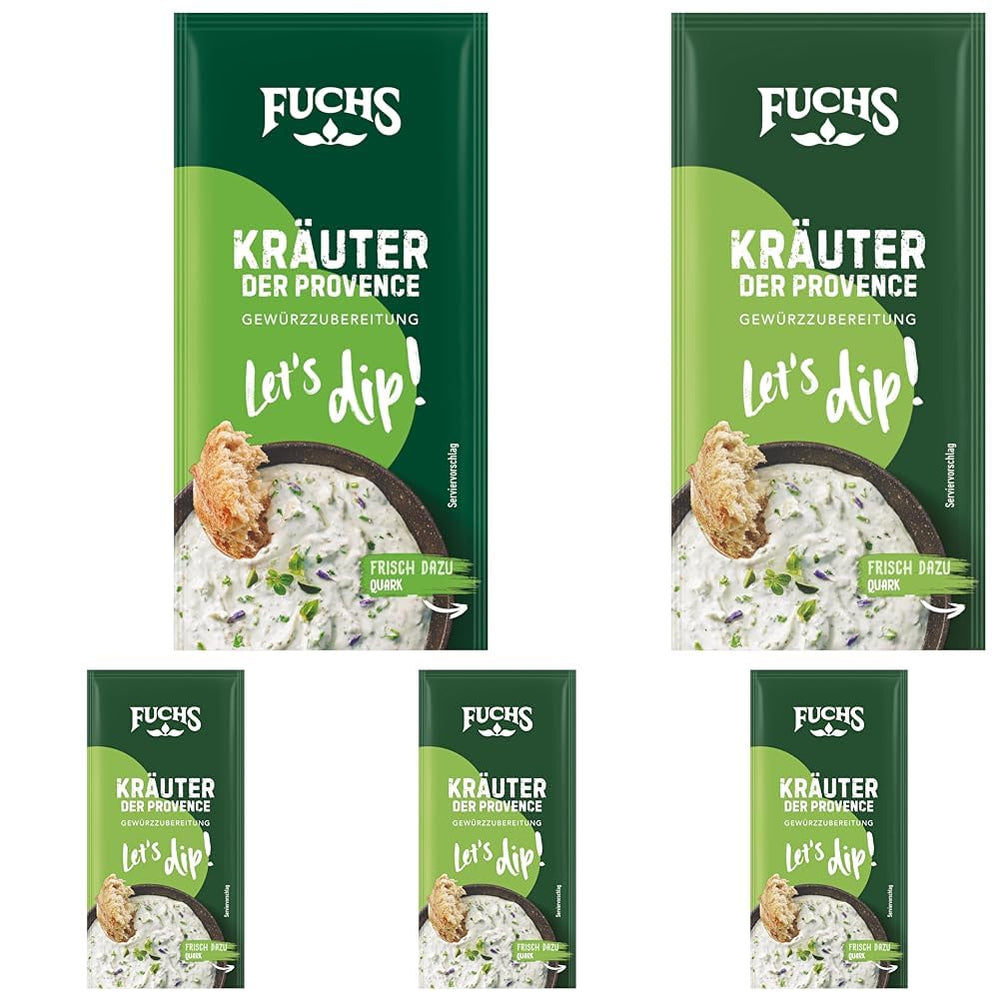 Fuchs Gewürze - ¡Vamos a sumergirnos! Kräuter der Provence Gewürzzubereitung, Gewürz für Kräuterquarkdip, 7,5 g en la bolsa