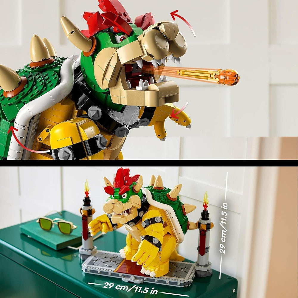 LEGO Super Mario The Mighty Bowser Kit de modelo 3D Conjunto grande de figuras de acción coleccionables que incluye plataforma de duelo Idea de regalo para fanáticos Exhibición como decoración de la habitación 71411 Juegos de construcción Besuche den LEGO-Store