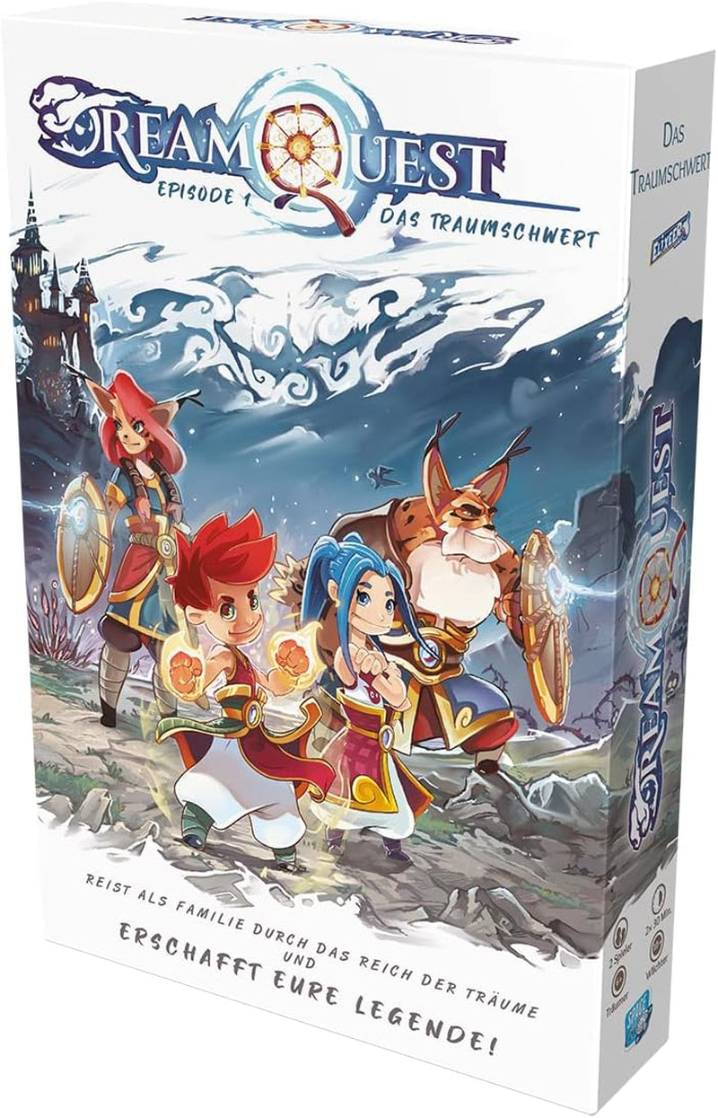 Space Cow, DreamQuest, juego para niños, historias, 2 jugadores, mayores de 6 años, 30 minutos, alemán