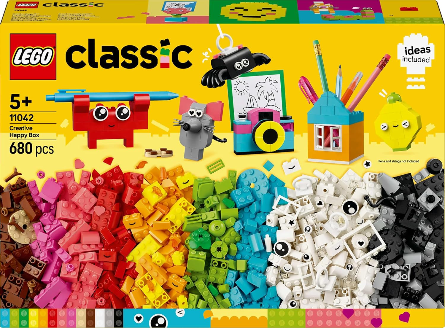 LEGO Classic Creative Fun Box, Ladrillos de construcción de colores para juegos de rol imaginativos, Set de construcción para principiantes, Juguetes para niñas y niños a partir de 5 años, Modelos reconstruibles 11042 Juegos de construcción Besuche den LEGO-Store