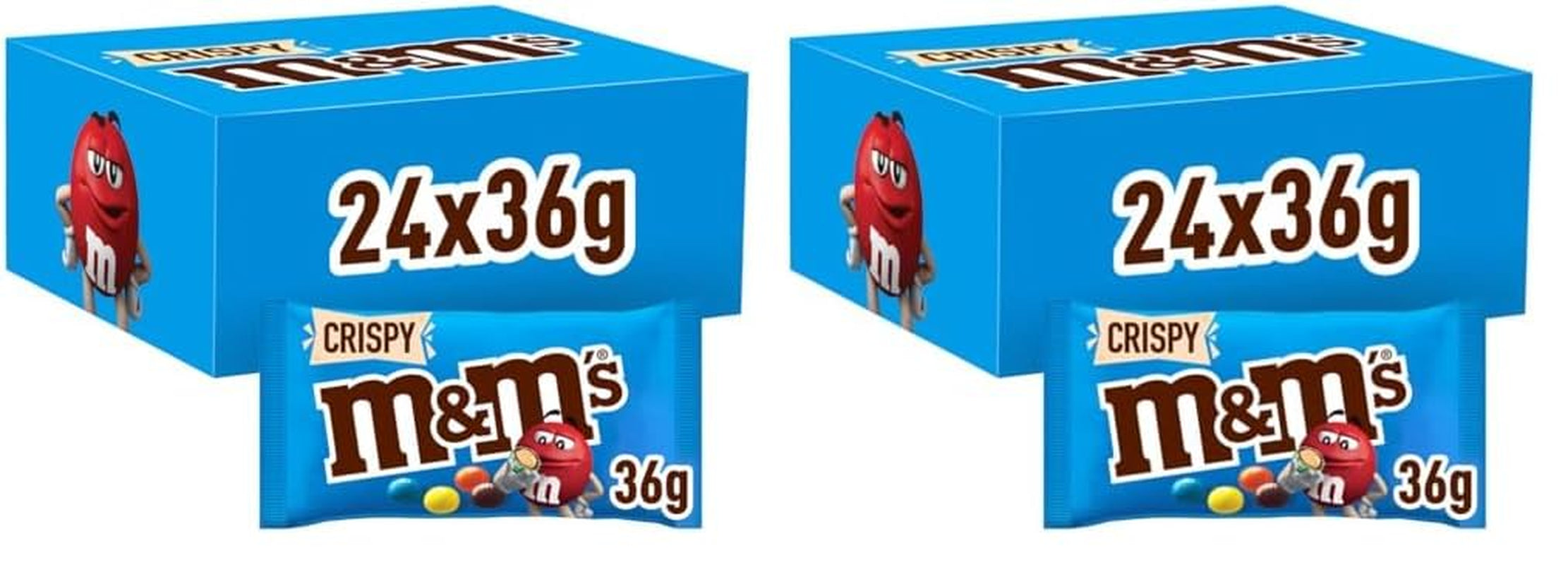 Paquete a granel de chocolate con maní de M&M, 24 x 45 g, lentejas con sabor a maní y chocolate, regalo de chocolate (1080 g), ideal como regalo con temática de fútbol