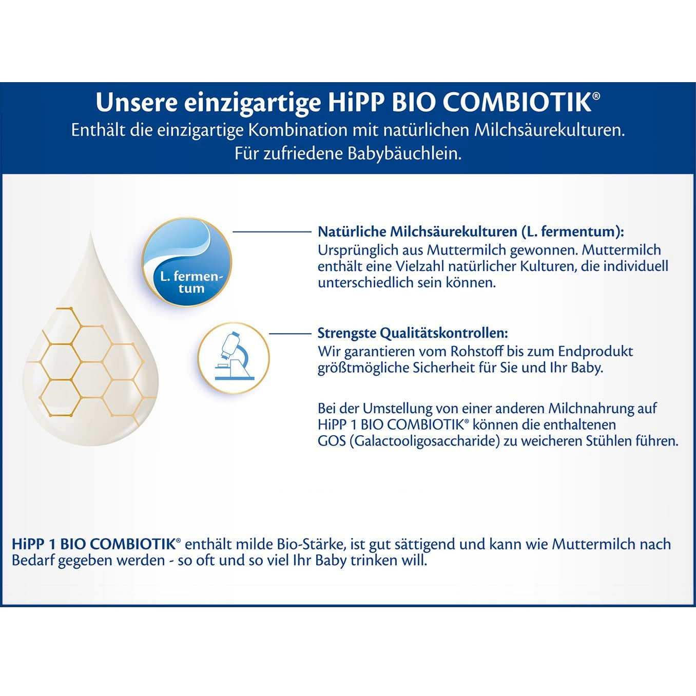 HiPP 1 Organic Combiotik (4 x 600g), leche en polvo para bebés desde el nacimiento, con cultivos naturales de ácido láctico y almidón orgánico de fácil tratamiento, de la mejor calidad orgánica