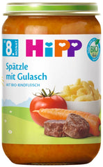 Hipp Menús Ecológicos a partir de 8 meses spaetzle (pasta) con gulash, 220G, paquete de 6 (6X220G) Madre e Hijo Naty Shop Default Title
