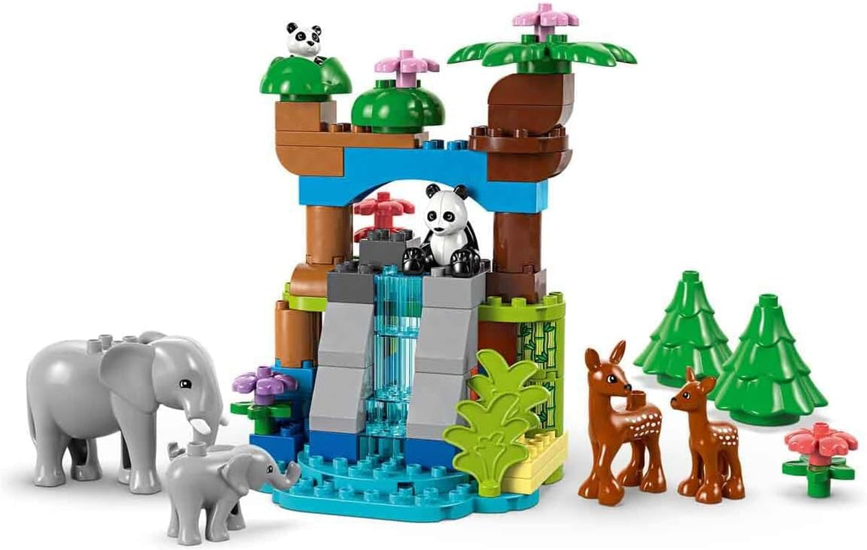 LEGO DUPLO Town Juego 3 en 1 Familias de animales salvajes, juguete educativo para niños pequeños con tortugas, tigres, elefantes, ciervos y pandas, juego para preescolares a partir de 2 años, juguete de construcción con figuras de animales 10446 Juegos de construcción Beuche den LEGO-Store