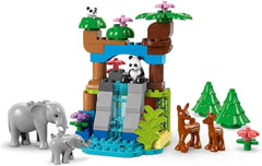LEGO DUPLO Town Juego 3 en 1 Familias de animales salvajes, juguete educativo para niños pequeños con tortugas, tigres, elefantes, ciervos y pandas, juego para preescolares a partir de 2 años, juguete de construcción con figuras de animales 10446 Juegos de construcción Beuche den LEGO-Store
