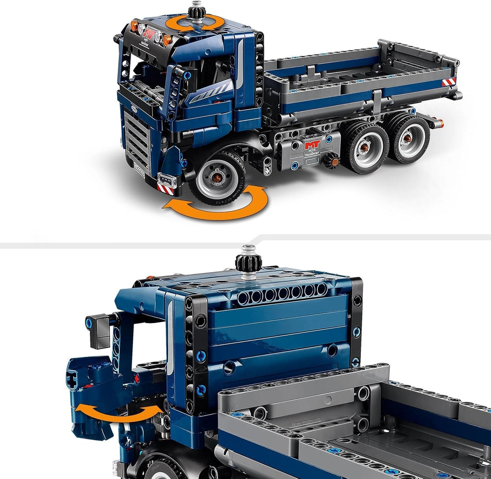 LEGO Technic Camión volquete de juguete con volante y camión volquete móvil - vehículo de construcción azul - idea de regalo para cumpleaños o días festivos - juego de construcción para niños y niñas a partir de 9 años 42203 Juegos de construcción Besuche den LEGO-Store