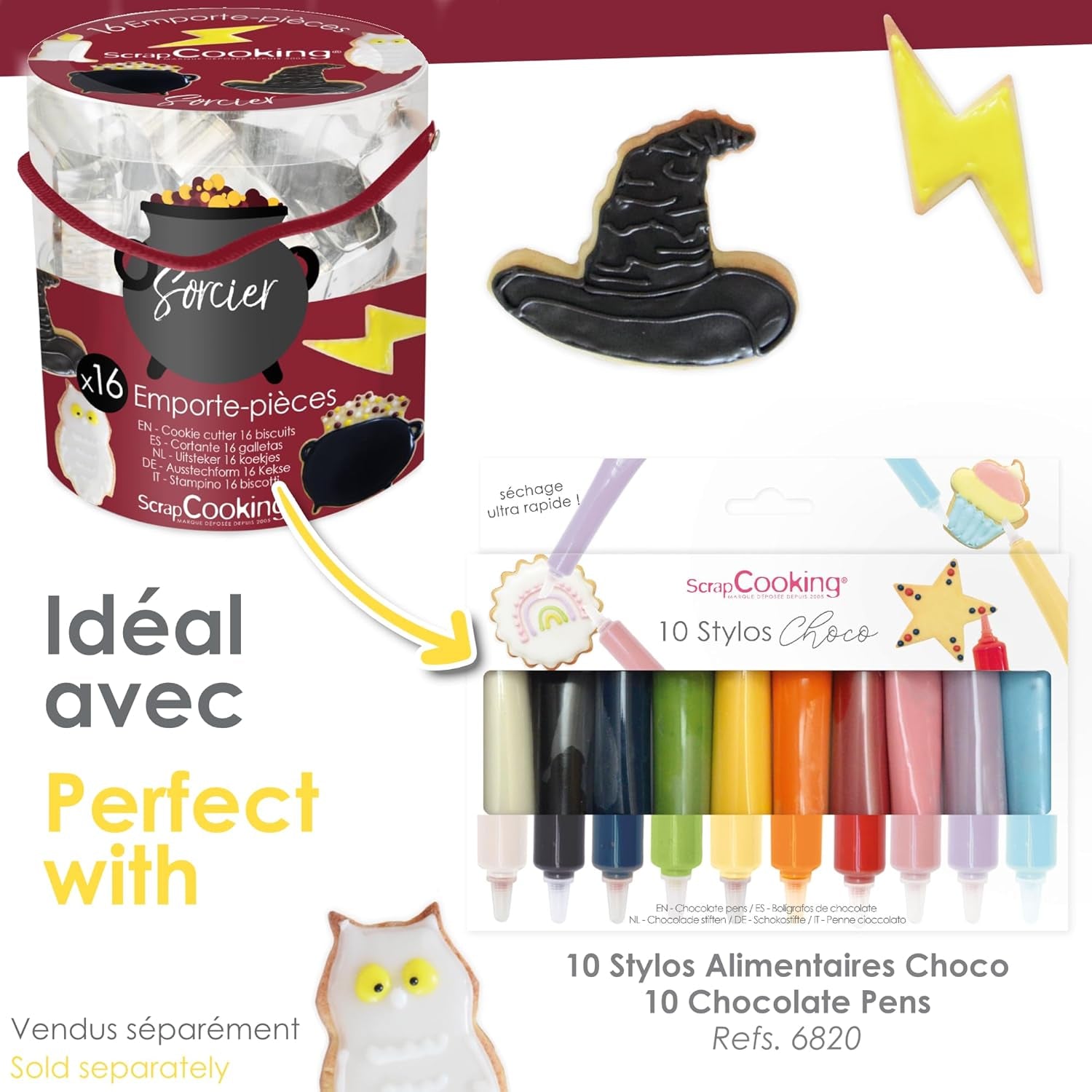 ScrapCooking – Găleată cu 16 Forme Magiciene pentru Biscuiți – Forme Metalice pentru Biscuiți – Forme pentru Torturi Mici – Magie, Idee de Cadou pentru Coacere, Zi de Naștere Magică – 2029, Metalice