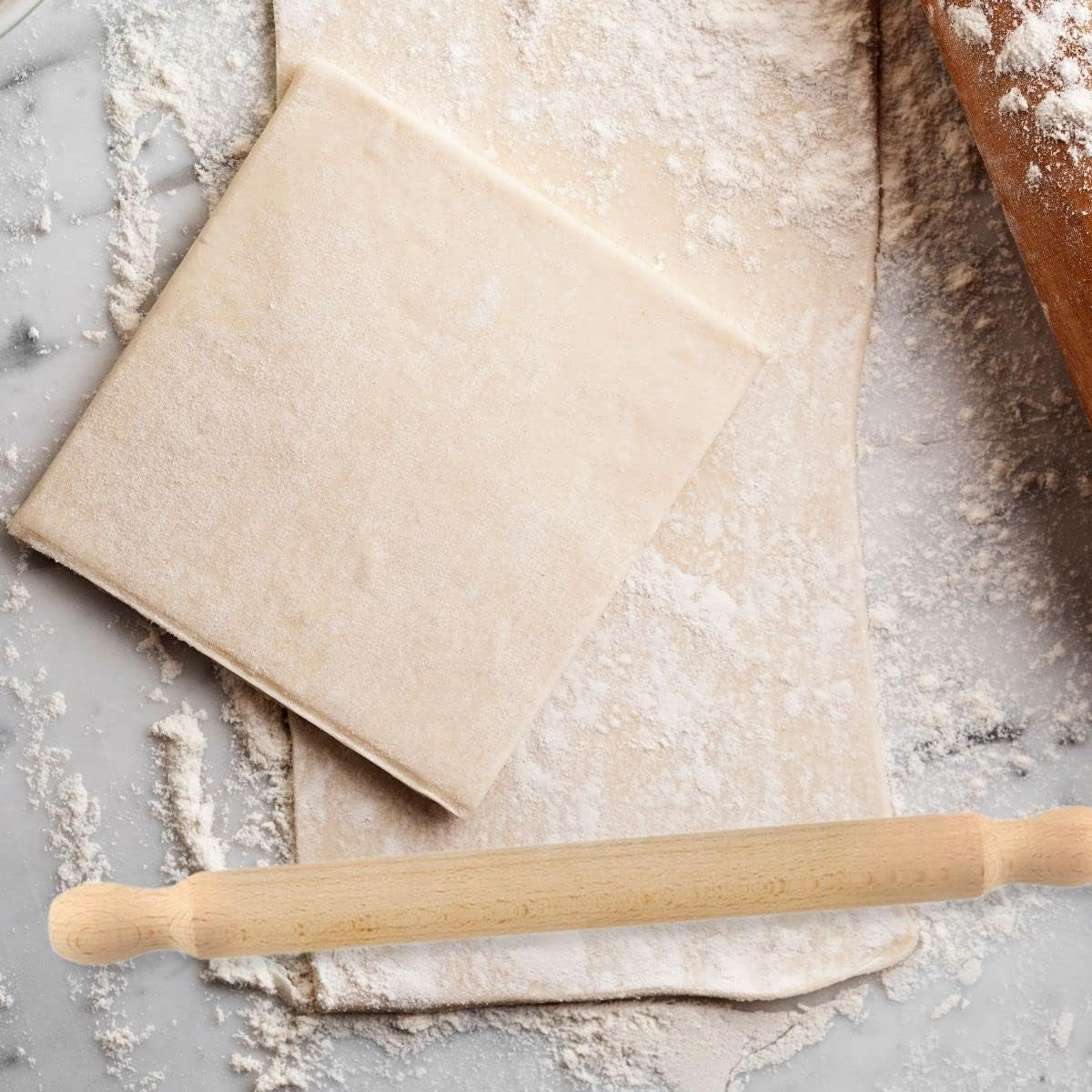 Zenker Rollholz aus Buchenholz, 350 x 30 x 30 mm – Perfecto para teige y fondant, certificado FSC, con práctica manschette, marrón