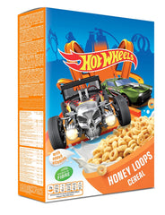Hot Wheels Honey Loops Cereal de desayuno integral crujiente con vitaminas añadidas, 1 paquete (1 x 375 g)
